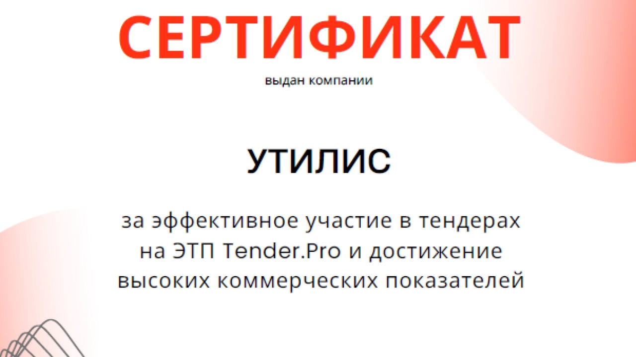 Мы получили статус «Лидер тендерных продаж» на Tender.Pro